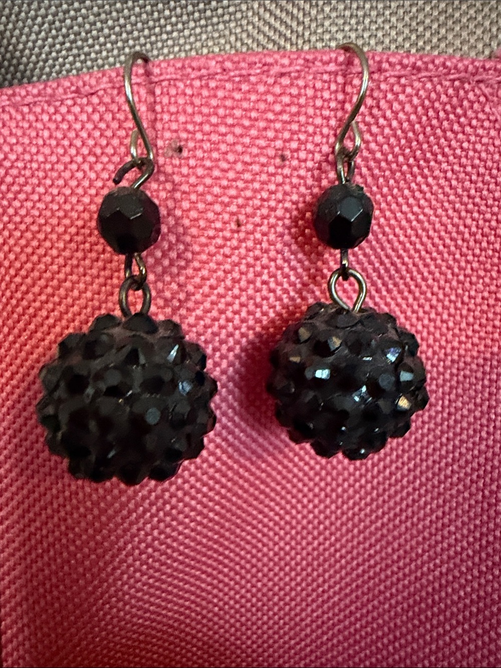 Black Faceted Ball Drop Earrings - Women Jewelry